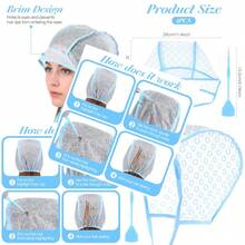 Hair Highlight Cap Blue Hair Highlighting Cap Kit Coloring Frosting Dye Kit With Plastic Crochet Hook Highlight Caps For Salon DIY Dyeing Hairdressing