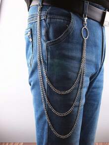 1Pc Personalized Hip-Hop Rhinestone Red Spider Pendant Metal Multi-Layer Pants Chain Versatile Jeans Accessory