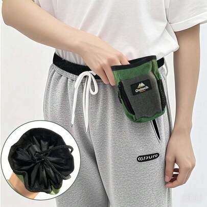 1 قطعة حقيبة سميكة لوجبات الحيوانات الأليفة للمشي مع الكلاب، حقيبة خصر (لون عشوائي لأكياس القمامة)