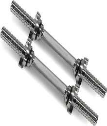 Yes4All Pair Of Threaded Dumbbell Handles 14_16_18_24 Inch, Chrome_Rubber Grip, Fit 1" Plates, Weight Bar Connector - Apricot - View 1