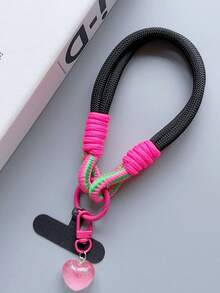 1 件通用手机挂绳，带卡夹和心形吊坠，聚酰胺编织斜挎带，防丢失手机壳挂链，适合送给母亲、家人、朋友、生日、节日的礼物，手机挂饰，手机链 - 彩色 - 查看 24