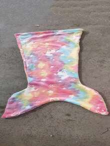 1pc Mermaid Starry Night Glow Sleeping Bag Flannel Glowing Blanket Rainbow Mermaid Soft Comfortable Plush Unicorn Sleep Sack