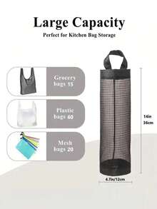 Durable Plastic Bag Organizer Grocery & Trash Bag Holder Space Saving Mesh Dispenser For Kitchen Modern Easy Access Design Keeps Bags Neat & Breathable Space Saving Mesh Organizer Multipurpose Wall Mounted Home And Kitchen Storage Solution - Multicolor - View 5