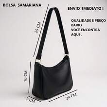 Women's Shoulder Bag, With Adjustable Strap, Magnetic Closure, Shoulder Baguette Bag - 黑色 - 查看 4