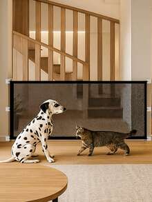 1pc, Pet Polyester Small Gate, Pet Fence, Protect Baby And Family Protection Pet Containment Netting, No-Drill Pet Barrier, Dog Obstacle Protection Fence, Adjustable Portable Foldable Easy Install, Stair Barrier For Pets, Versatile And Space, Multiple Sizes (110 * 72cm&180 * 72cm)