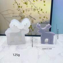 Christmas Reindeer Shaped Candle Mold, Christmas Snow Reindeer Element Handmade DIY Plaster Decorative Silicone Mold, Holiday Party Atmosphere, Homemade Creative Home Decor Art Decorative Silicone Mold - White - View 5