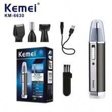 4-In-1 Rechargeable Electric Nose Hair Trimmer, Ear, Eyebrow Trimmer And Shaver, Personal Care Set For Men - Kemei KM-6630