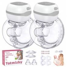 ZKMAGIC Portable Electric Breast Pump With 3 Modes And 12 Levels, 5-Second Assembly, Memory Mode, LCD Display, With 19mm/21mm Flange (2-Pack) - Grey - View 2