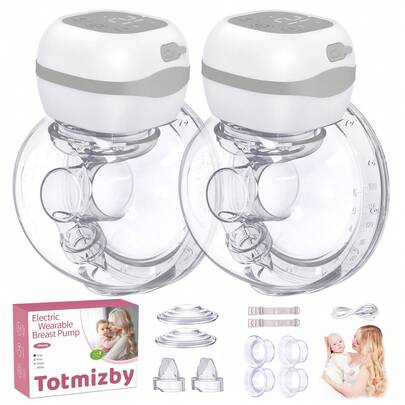 ZKMAGIC Portable Electric Breast Pump With 3 Modes And 12 Levels, 5-Second Assembly, Memory Mode, LCD Display, With 19mm/21mm Flange (2-Pack)