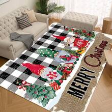 Covorașe de Crăciun 1/2 buc, covorașe de bucătărie cu model clasic colorat de brad de Crăciun și pitici de Crăciun, potrivite pentru băi, bucătării și spălătorii, covorașe de bucătărie de zi cu zi, materiale de înaltă calitate, articole de sărbători sezoniere, articole esențiale pentru sărbători