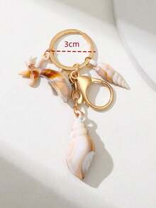 1pc Unisex Natural Seashell Keychain, Cloud Spiral Shell & Starfish Pendant, Summer Beach Series Gift For Friends, Keychain Accessory - Nhiều màu 5 - Xem 3