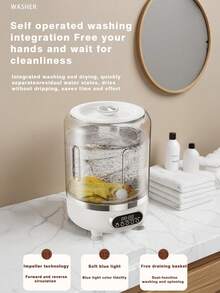 GENAI Mini mașină de spălat de 3L cu deshidratare și lumină UV, mașină de spălat portabilă pentru cămin, bebeluși și călătorii