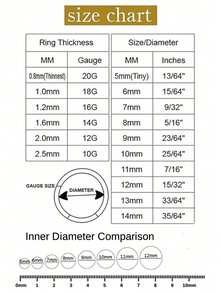 1 件/高级镜面抛光 316L 不锈钢，带氧化锆 16G 和 18G 鼻环、唇环、脐环、双膜环、膜环、唇环、膜耳钉、膜环耳环、膜环软骨耳环、膜环、耳屏、耳钉、海螺环、耳环、耳屏耳环、软骨耳环、鼻环、膜环、膜环、穿孔环 - 單圈帶寶鑽鼻環 - 查看 11