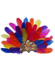 Women's Feather Sequin Headpiece - Carnival Party Stage Performance Showgirl Headwear Accessory Halloween Costume