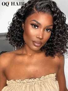 OQ Hair Wear & Go Lace Front Wig, 9x6 Transparent Lace, 180% Density, 8-14 Inches, Pre-Cut Pre-Plucked Hairline, Natural Looking, Natural Color, Fast Shipping, Gift For Women, Romantic Trip, Suitable For All Occasions, Travel Essential, Create Warm Atmosphere, Cozy Home, Autumn Outfit - SNatural - View 2