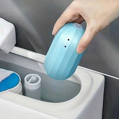 1/5 piezas Limpiador automático de inodoro, herramienta de limpieza de inodoro azul de larga duración, adecuado para el tanque y el baño, limpieza potente, fácil de usar, suministros de limpieza, artículos del hogar, envío aleatorio de 2 tipos