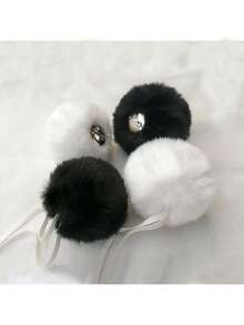 兔尾巴装扮道具兔妈妈可爱角色扮演道具派对服装配饰毛绒球别针，节日礼物万圣节服装