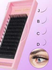 ARTSTAR 12 Rows One By One Lash Extensions Classic Eyelashes Extensions J/B/C/D Curl Natural Soft False Individual Lashes 6-15mm Black - C - View 3