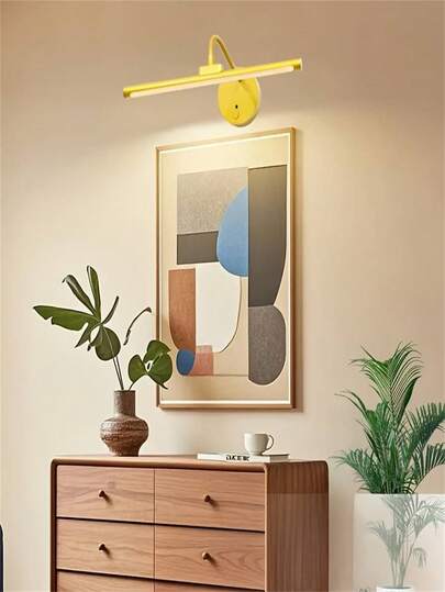 1pc Moderne LED Bureau Lamp Wand USB Charging, Lighting Painting Lamp,360° Adjustable Arm Remote Control, Ideal Home Office, Bedroom, Dorm Reading Ambient Golden/Black (1800mAh) view 4