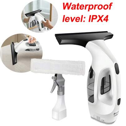  Rigogo Elektrischer Fensterreiniger [2-in-1] kabellos | Mit 3500 mAh Akku & Microfaserschrubber | Für streifenfreie Fenster & Spiegel | Wiederaufladbarer Fenstersauger WZ-CCJ-de