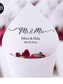 30Pcs Of Set DIY Wedding Cone For Petal Toss, Personalized Confetti Cones, Custom 17 Styles White Paper Cone For Bridal Shower Party Decoration, Multi-Functional, Anti-Mold, Ornamental, Reusable, Exquisite, Stylish, High-Quality, Adorable, Modern, Custom, Unique, Personalized, Son, Daughter, Kids, Kitchen, Dining Room, Bedroom, Office, Living Room, Home, Garden, Tea Room, For Anniversaries, For Birthdays, For Housewarming, For Graduation, Gala Night, Customized Gift Wrap Boxes, Chic Autumn