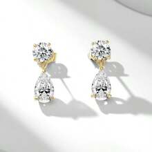 LOVESSOM 1 Coppia di Orecchini in Argento 925 con Moissanite a Forma di Lacrima da 1,5 Carati * 2, Semplici e di Moda, Versatili per Uomo e Donna, Adatti per Matrimoni, Proposte, Vacanze, Viaggi, Appuntamenti, Feste, Festa della Mamma, Festa del Papà, Pasqua, Compleanni, Anniversari e Regali