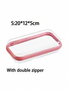 PVC Zipper Storage Box, Transparent Hard Zipper Protective Case, Transparent Hard Stackable Toy Storage Bag, Home Storage Box, Multi-Purpose Transparent Storage Box, Suitable For Clothing Storage, Fully Functional Storage Bag, Transparent Zipper Bag, Portable Travel Storage Box, Storage Bag, Digital Product Storage - Multicolor - View 9