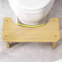 竹制马桶凳，改善蹲姿，升高平台，竹子材质，适用于厕所和浴室