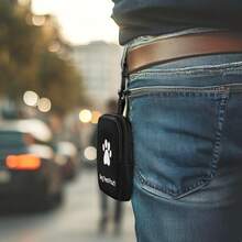 Ziplock Polyester Dog Training Treat Bag - Portable Pet Snack Pouch, Suitable For Outdoor Activities And Dog Walking, Available In Multiple Colors (Black, Red, Purple, Blue), Ideal For Dog Owners And Trainers' Travel Pet Treat Container