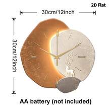 2D Flat 1pc Modern Minimalist Home Decor Wall Clock, Super Quiet Quartz Movement, No Ticking Sound, Silent Decorative Wall Clock Suitable For Living Room, Bedroom And Office, Fashionable Bedroom Wall Clock Decor, Room Decor