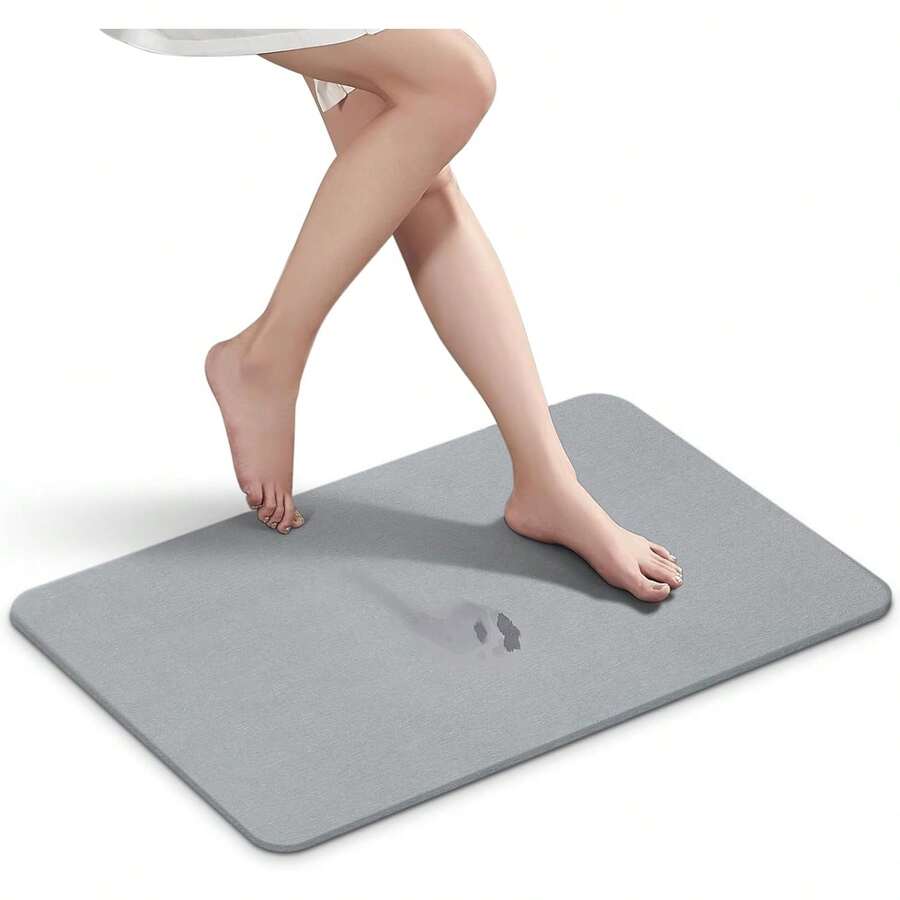 60x39cm Tapete para Baño Diatomita, Tapete Piedra para Secado Rápido, Alfombra de Baño Antideslizante Superabsorbente, Adecuado para Sala de Estar, Ducha y Dormitorio - 1 - Ver 1