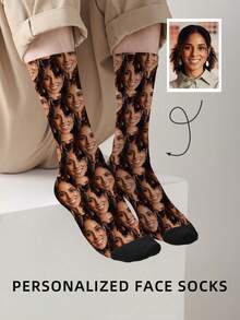 1 Pair Custom Face Socks, Custom Photo Sock, Custom Printed Socks, Personalized Funny Face Socks, Custom Picture Socks, Put Any Face On The Socks, Anniversary Gift Adorable,Contracted,Funny,Cozy Custom,Personalized,Unique,Customized Personalized Gifts For Men/Women Ideal Gifts For Him Boyfriend,Friends Bedroom,For Weddings,For Holiday,For Anniversaries,For Birthdays, Fall - Multicolor - View 10
