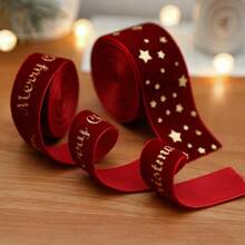 9pcs Christmas Knot Decoration Webbing, Flannel Bronzing Bow, Printed Satin Ribbon, Christmas Tree Decoration Scene Arrangement Decoration Streamer, Dress Up Home, Bedroom, Staircase, Gift Strap, Many Ways