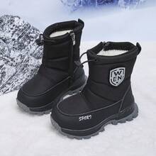 Barnsnöskor, Vintervarma skor, Furry Fodrade vindtäta Outdoor Boots - Svart - Visa 14