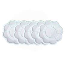 20 件一次性绘画调色板 - 花卉图案绘画托盘，柔和色彩，无需清洗，可堆叠便携式设计，适用于水彩、丙烯、水粉、油画 - 适用于教室、家庭、专业工作室使用 - 轻巧节省空间，艺术用品存储，梅花图案托盘