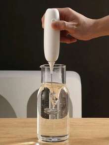 1pc Minimalist Detachable Battery-Powered Milk Frother - Black & White Portable & Easy-To-Clean Coffee/Latte Maker - Multicolor - View 3