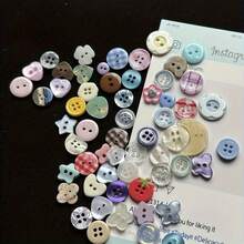 20/30pcs Colorful High Gloss Resin Buttons, DIY Craft Decorative Beads Accessories, Cute Buttons