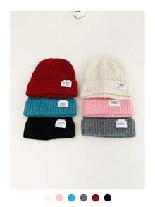 Colorful Polka Dot Knitted Hat For Women, Autumn/Winter Ear Protection Warm Beanie Cap, Maillard Headwear, Suitable For Casual Outfit