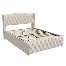 Caluself Letto Caluself Soft Pad – Letto matrimoniale con sistema di sollevamento idraulico – Letto Velvet Orange Wave – Adatto per camere da letto e camere degli ospiti