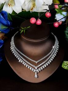 1 套浪漫方晶锆石流苏首饰套装，适合作为情人节礼物送给女士 - 查看 10