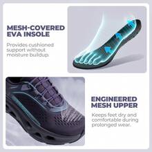Women's Slip On Walking Shoes Hands Free Non Slip Comfort Workout Gym Athletic Casual Breathable Running Tennis MoveSlide Fashion Sneakers - 紫色 - 查看 3