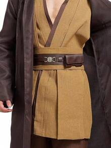 Anakin Costume Adult Men Tunic Hooded Robe Outfits Halloween Cosplay Uniform - 棕色 - 查看 5