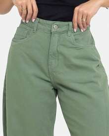 Jeans Color Beige Cream Green Colorful Of The Moment Carrot Baggy New Modern Barrel Ballon - màu xanh lá - Xem 4