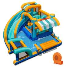 Lifezeal Inflatable Water Park With Market Stand Climbing Wall Basketball Rim - 美規B型插(110-127V) - 查看 15