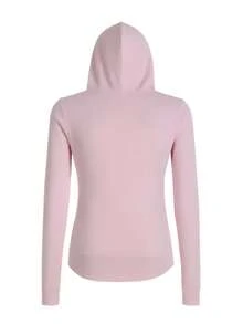 圣诞秋冬女士连帽夹克粉色 Y2K 运动服运动衫拉链休闲户外夹克修身女士飞行员夹克 - 粉色 - 查看 5