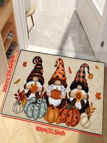 1pc New Halloween - Cute Halloween Dwarf Doormat Small Rug - 900g/Sqm Soft Velvet, Machine Washable Durable, Stain Resistant, Quick Drying, Suitable For Indoor/Outdoor Doormats, Home Decor, Bedroom, Kitchen, Photography, Props, Outdoor Decor Gifts, Holiday Gifts, Area Rugs, All Season