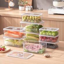 Multi-Layer Refrigerator Storage Box With Timer - Reusable, Food- Plastic Organizer Bins, Keeps Food Fresh, Freezer- Meat And Vegetable Containers With Clip-On Lids, Transparent Design For Easy Viewing, Refrigerator Storage Solution | Stylish Storage Bins | Lid Design