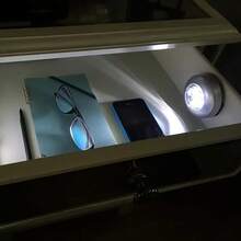 5pcs Wireless LED Round Push Lights, Battery Rechargeable, Adhesive Back, Portable & Easy Installation, Suitable For Hallway, Bathroom, Bedroom, Kitchen, Cabinet, Stairs Home Decor