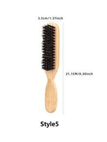 Unisex Boar Bristle Hair & Beard Brush - Fragrance-Free Professional Hairstyling Brush, Suitable For Thick/Thin Hair, Can Clean Ombre Hair And Trim, Create Smooth Hairstyles - Multicolor - View 12