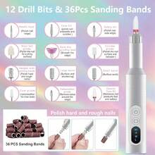 Cordless Electric Nail Drill, Rechargeable Nail File Kit For Gel & Acrylic Nails, Manicure Pedicure At Home/Salon, Perfect Gift For Women & Daily Essentials - Pink - View 8